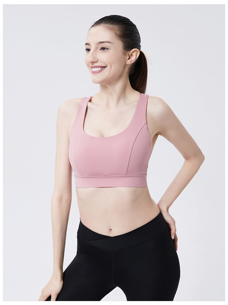 Summer oversized adjustable breastplate integrated chest pad yoga beauty back bra fitness fitness and sports bra for women